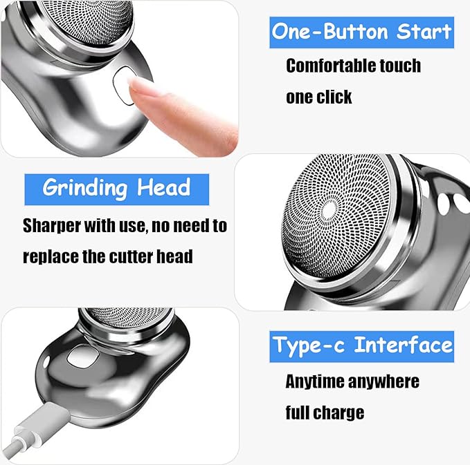 Mini Electric Shaver for Men | Pocket-Sized / Travel-Friendly Face & Body Shaver