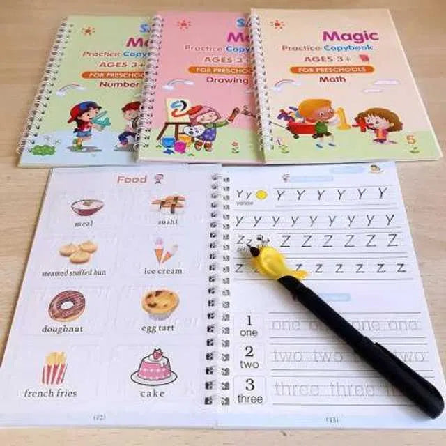 Magic Practice Copybook for Kids — Set of 4 Books + 10 Refills (A-127)