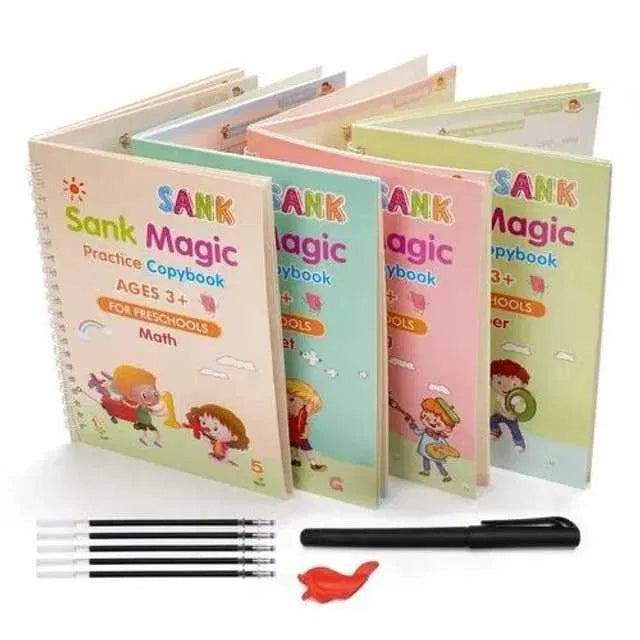 Magic Practice Copybook for Kids — Set of 4 Books + 10 Refills (A-127)