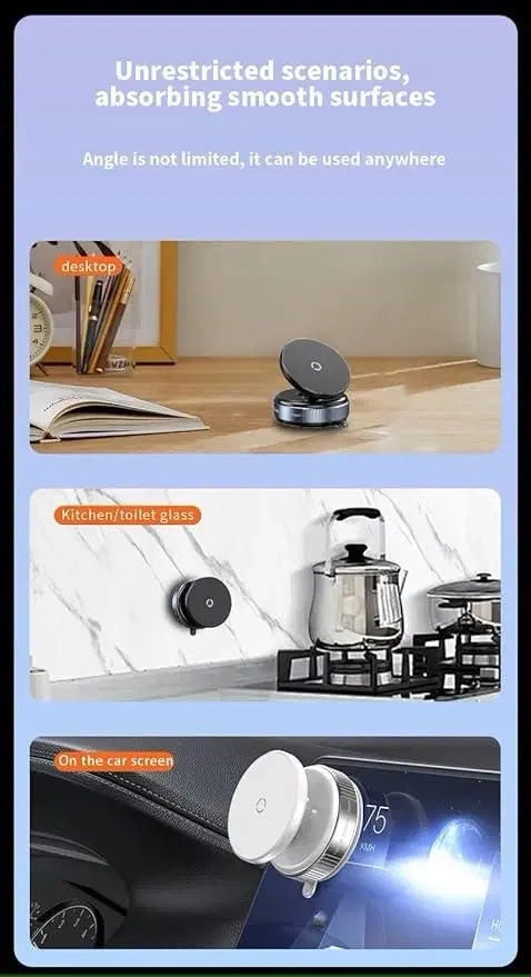 Magnetic Suction Phone Holder – 360° Rotation Car & Desk Mount