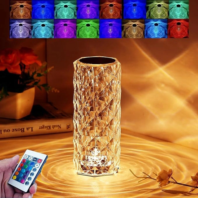 Crystal Rose Diamond Table Lamp – Decorative LED Night Light for Bedroom & Home Décor