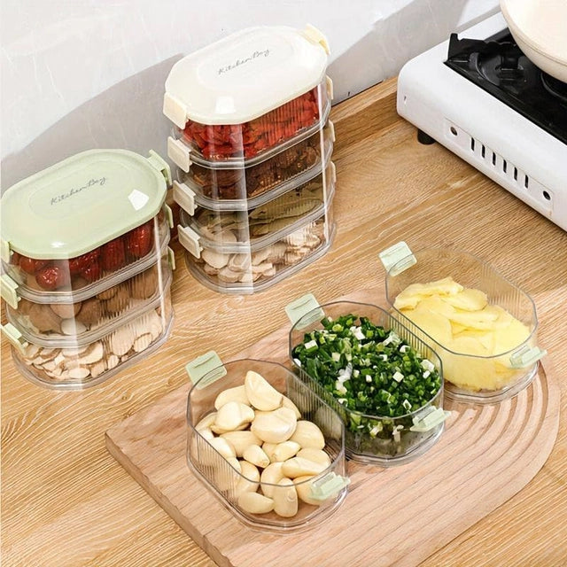 4-Layer Transparent Spice & Kitchen Storage Box – Stackable Multipurpose Organizer